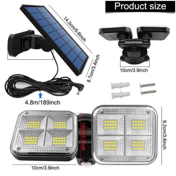 20W Superhelle Solarleuchten 120 LED IP65 Wasserdicht
