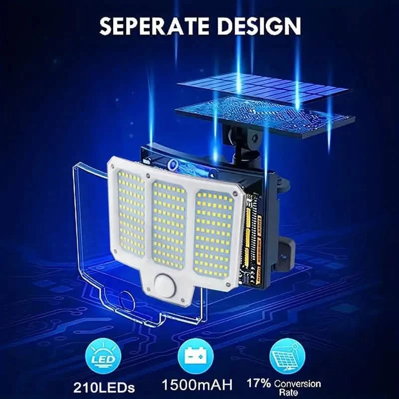 210LED Superheller Bewegungssensor Solar Starke Leistung LED Gartenwandleuchte