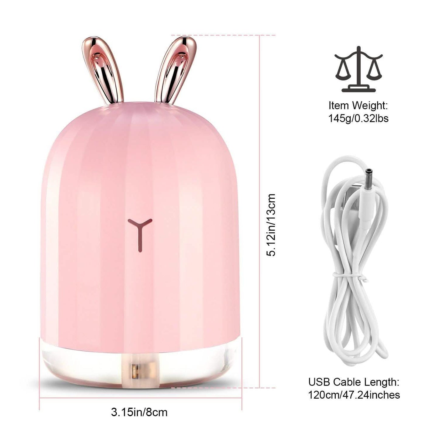220ml Cool Mist Luftbefeuchter Ultraschall-Luftdiffusor Atomizer mit 7 Farben