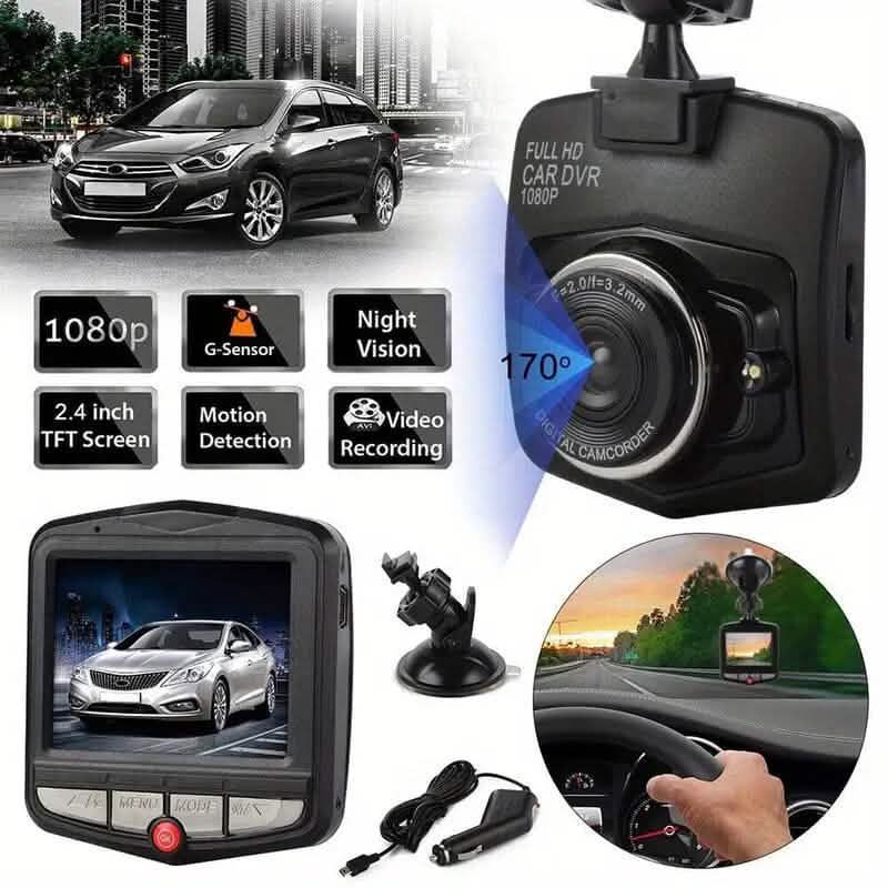 2,4-Zoll Full HD 1080P Dashcam, schwarz
