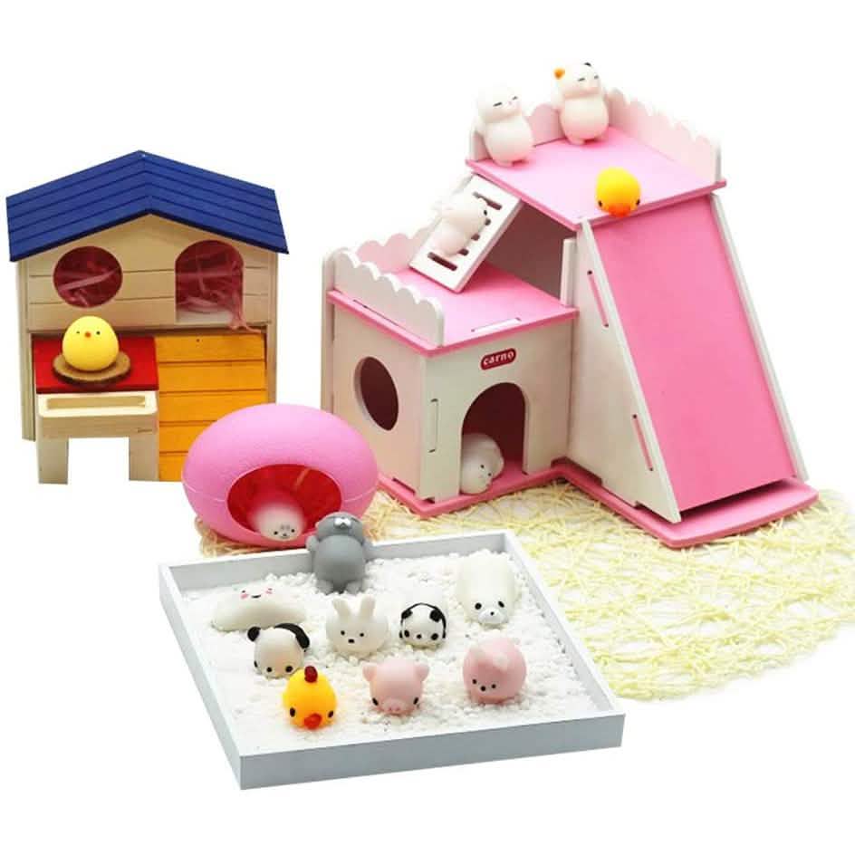 24er-Pack: Mochi Squishy Spielzeug für Kinder mit Aufbewahrung
