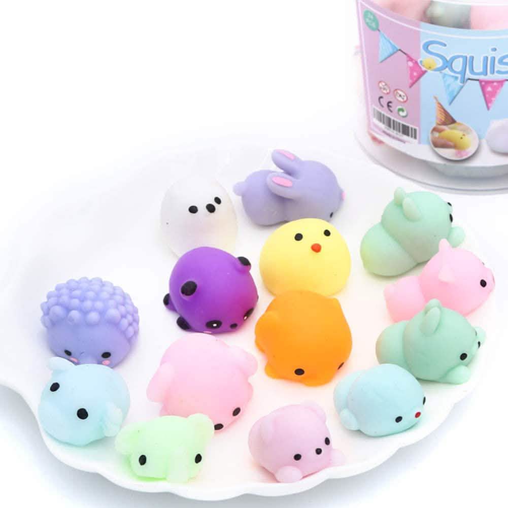 24er-Pack: Mochi Squishy Spielzeug für Kinder mit Aufbewahrung