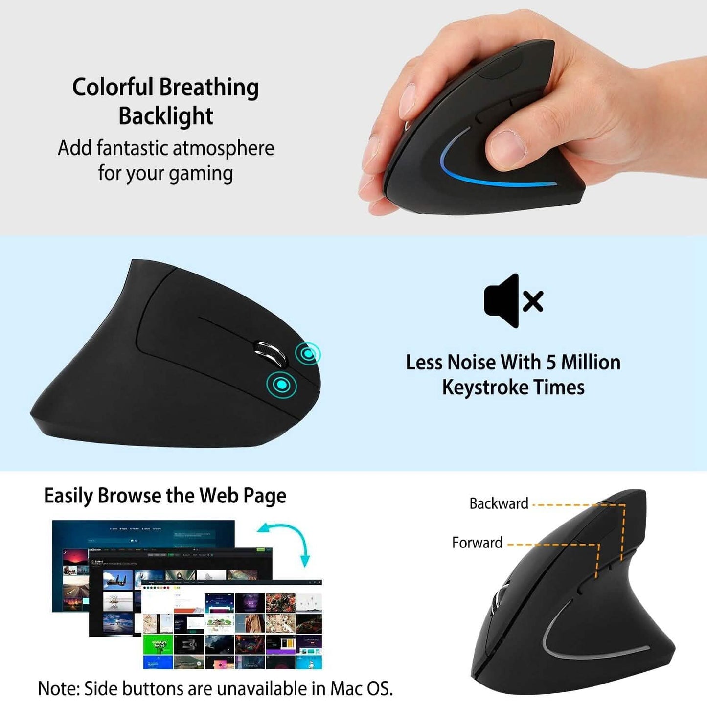 2.4G Kabellose Vertikale Maus Ergonomische Optische Mäuse