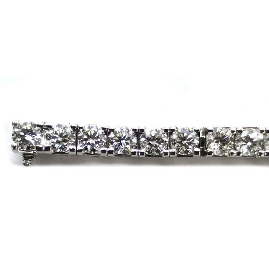 25 Karat rundes Diamant Tennisarmband 14K Gold Laborgezüchtet IGI Zertifikat D-F VS