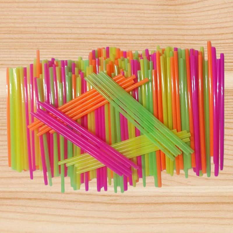 250 Stück: Wow Plastic Neon Einweg-Trinkhalme aus Kunststoff