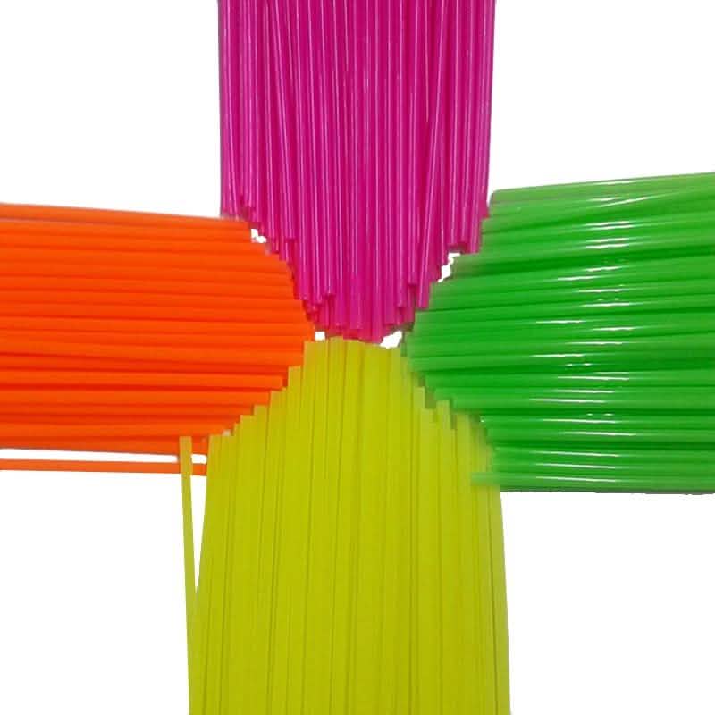 250 Stück: Wow Plastic Neon Einweg-Trinkhalme aus Kunststoff