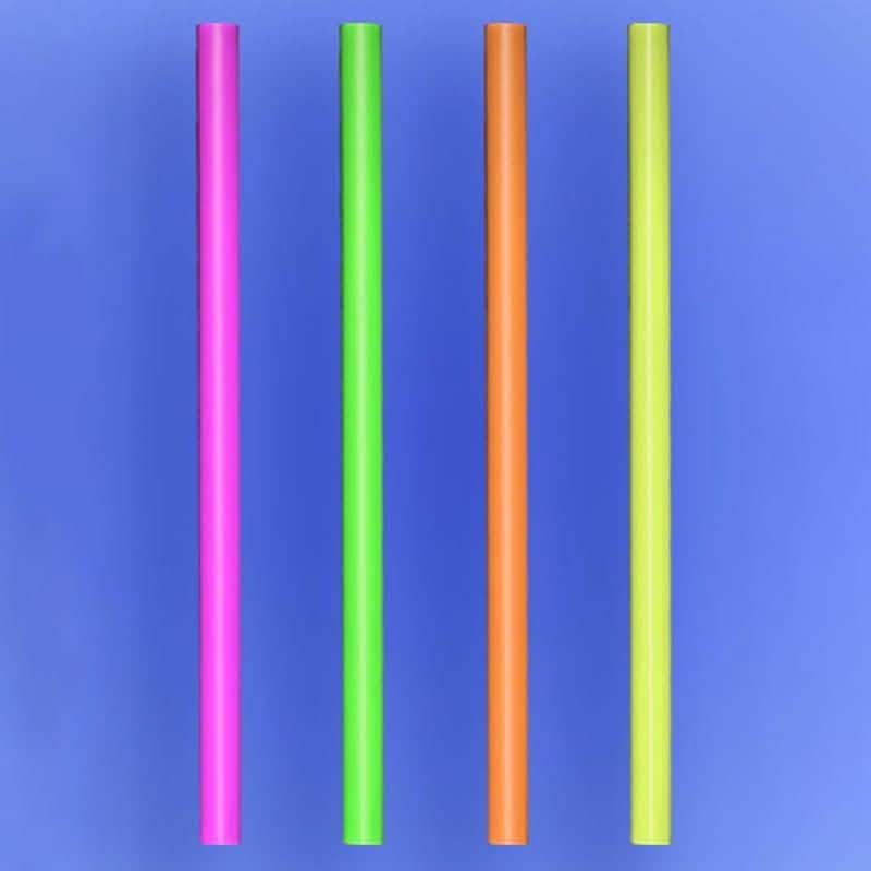 250 Stück: Wow Plastic Neon Einweg-Trinkhalme aus Kunststoff