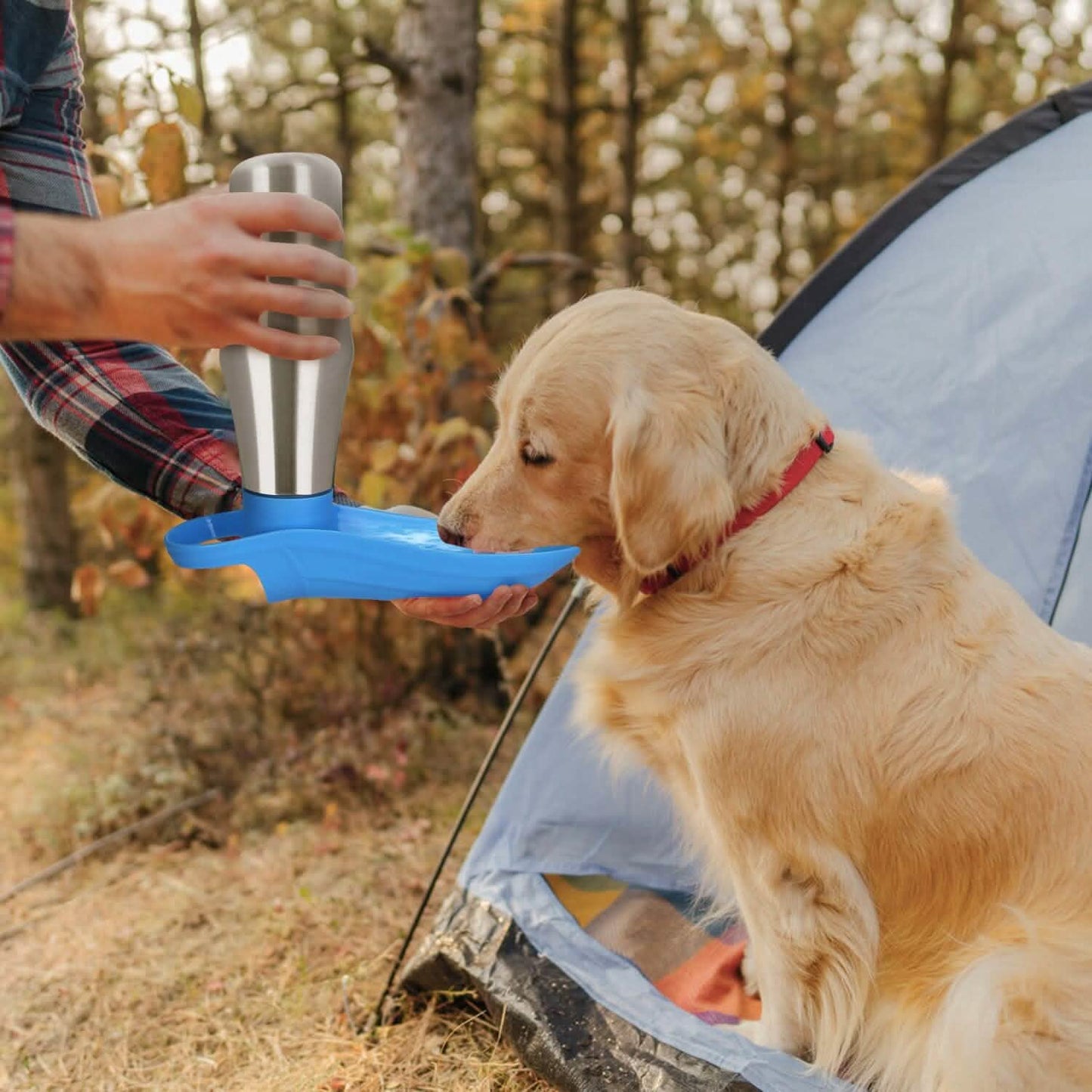 25oz Tragbarer Hunde-Wasserspender aus Edelstahl, auslaufsicheres Design