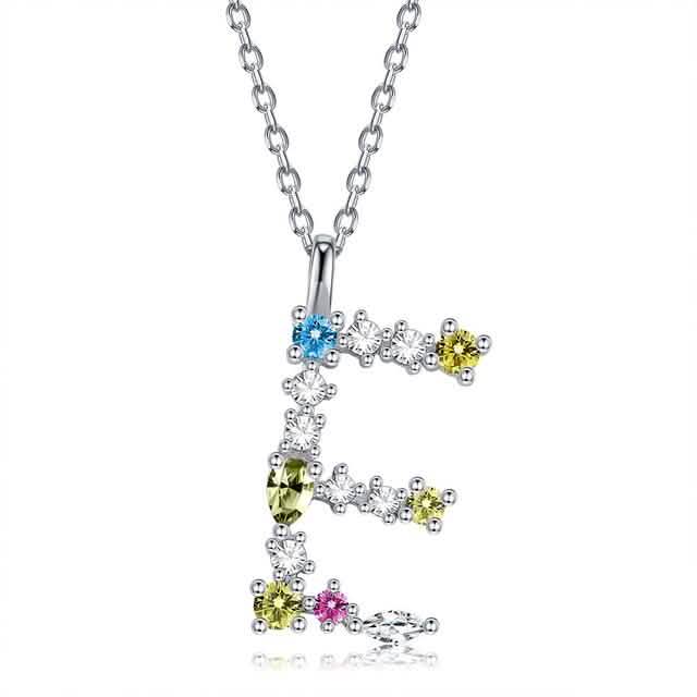 26 Alphabet Halsketten Opal Zirkonia 925 Sterling Silber Halskette