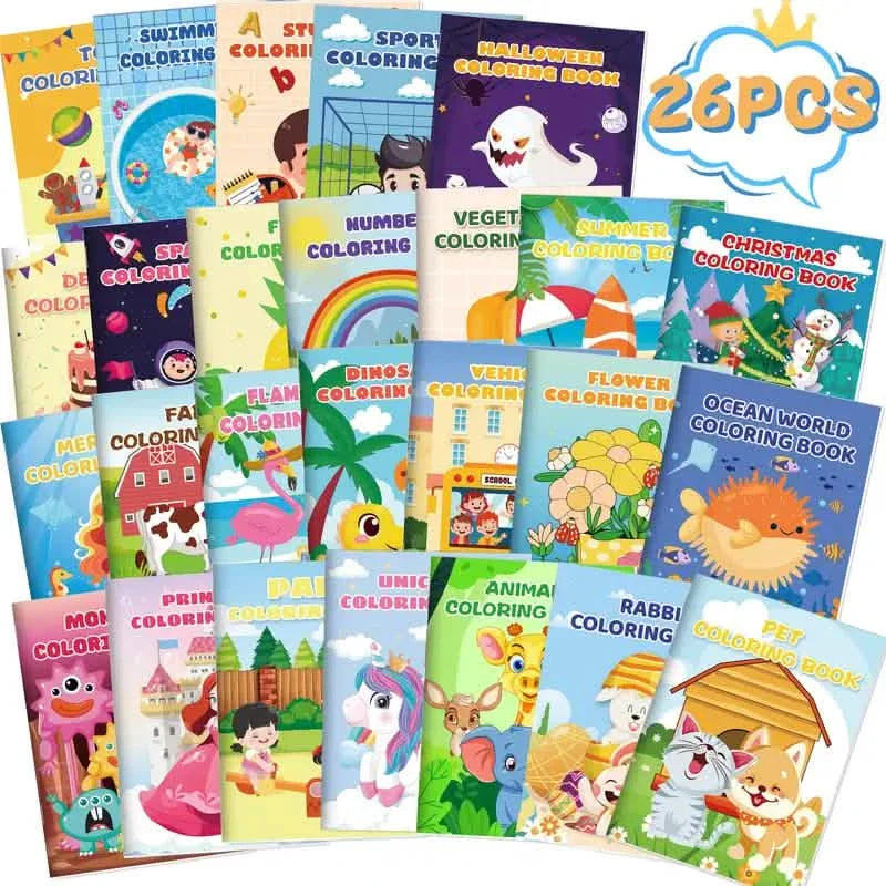 26er-Pack: Malbücher für Kinder von 4–8, 8–12 Jahren, Gastgeschenke für Geburtstagsfeiern