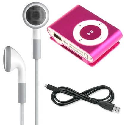 Mini-MP3-Player mit USB-Kabel und Kopfhörern