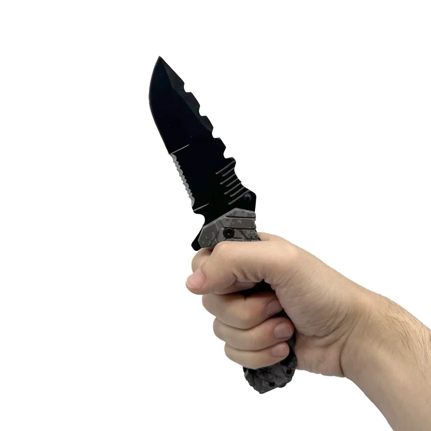 2er-Pack: 12,7 cm Springmesser mit getarntem Nylongriff
