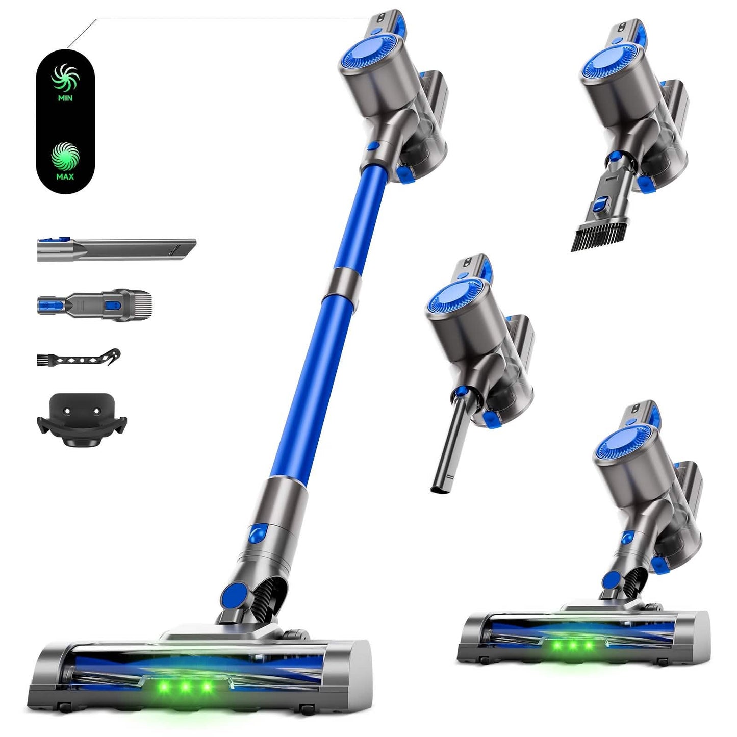 Kabelloser Staubsauger mit LED-Licht & herausnehmbarem Akku