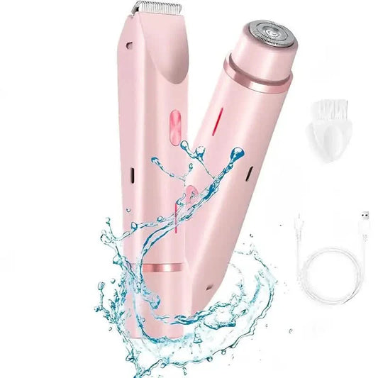 Damen 2-in-1 Bikini- & Gesichtsrasierer, wiederaufladbar über USB, für Nass- und Trockenanwendung