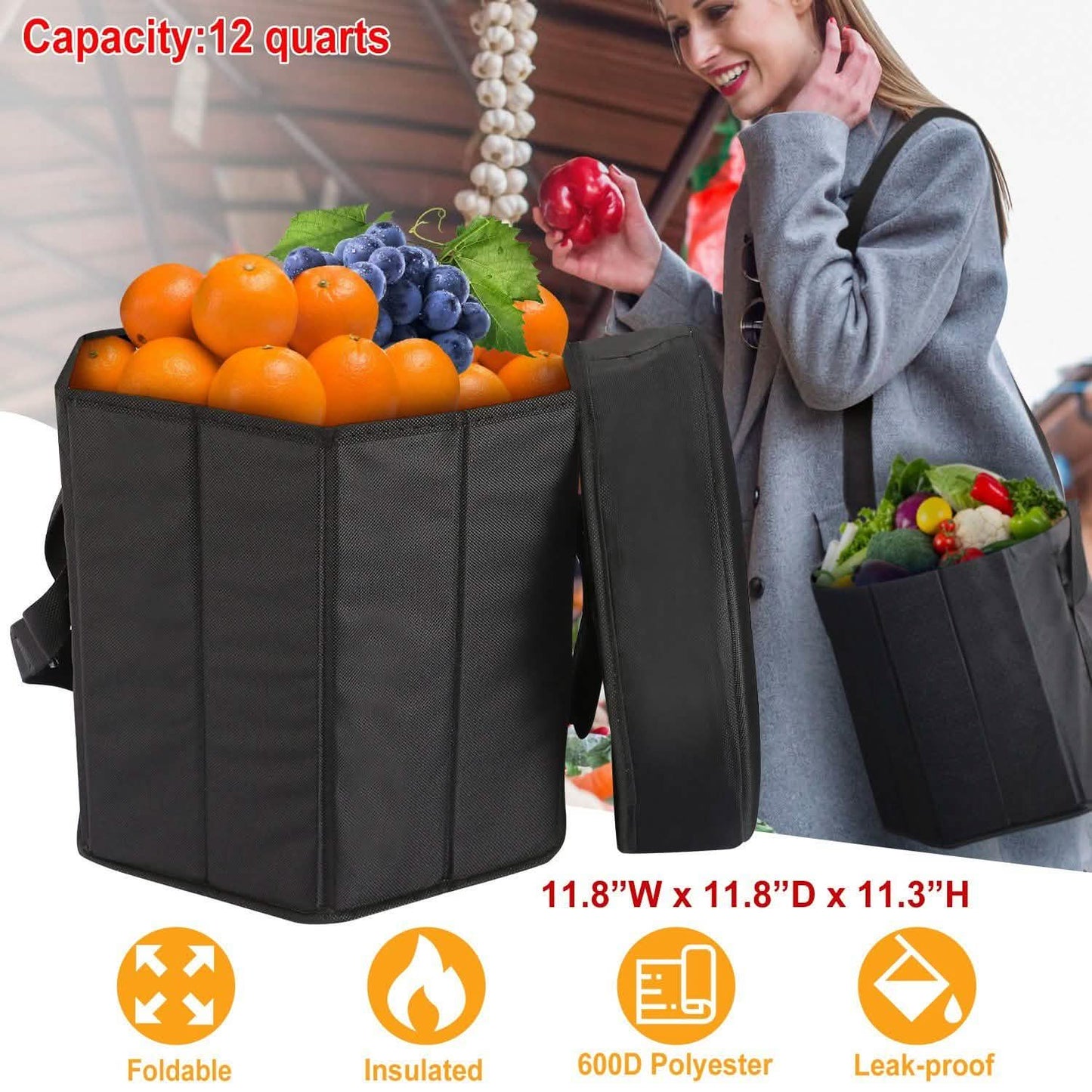 Kühlkorb/Sitz-Kombination, 11,4 Liter, zusammenklappbar