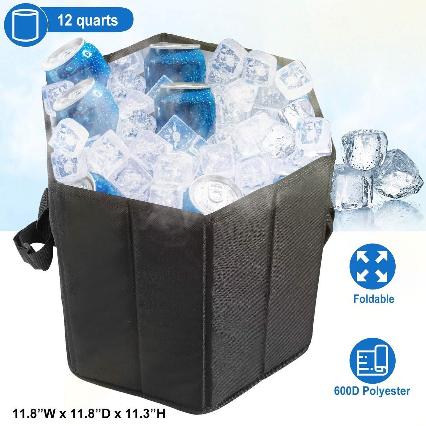 Kühlkorb/Sitz-Kombination, 11,4 Liter, zusammenklappbar