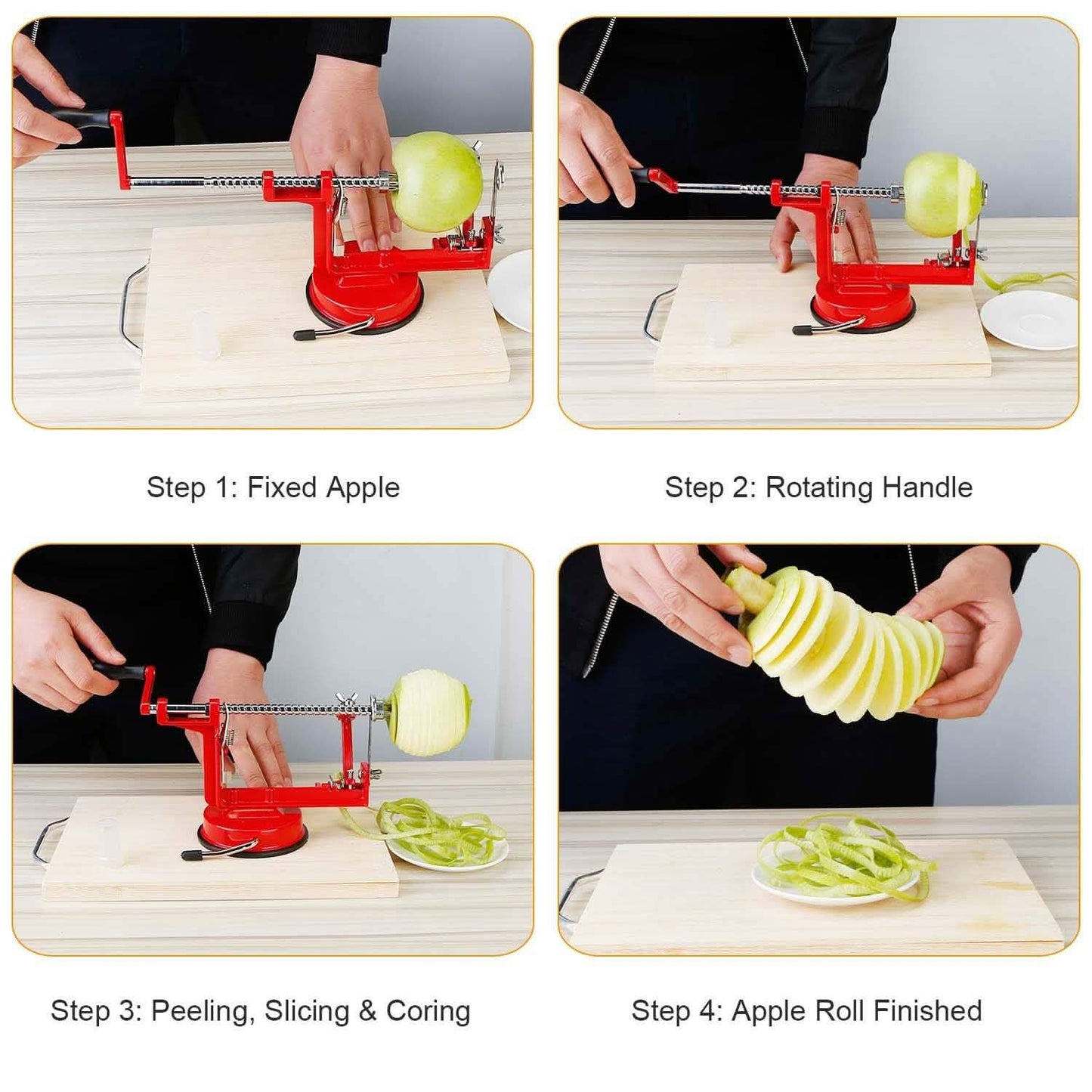 3-in-1 Apfelschäler Manuelle Drehung