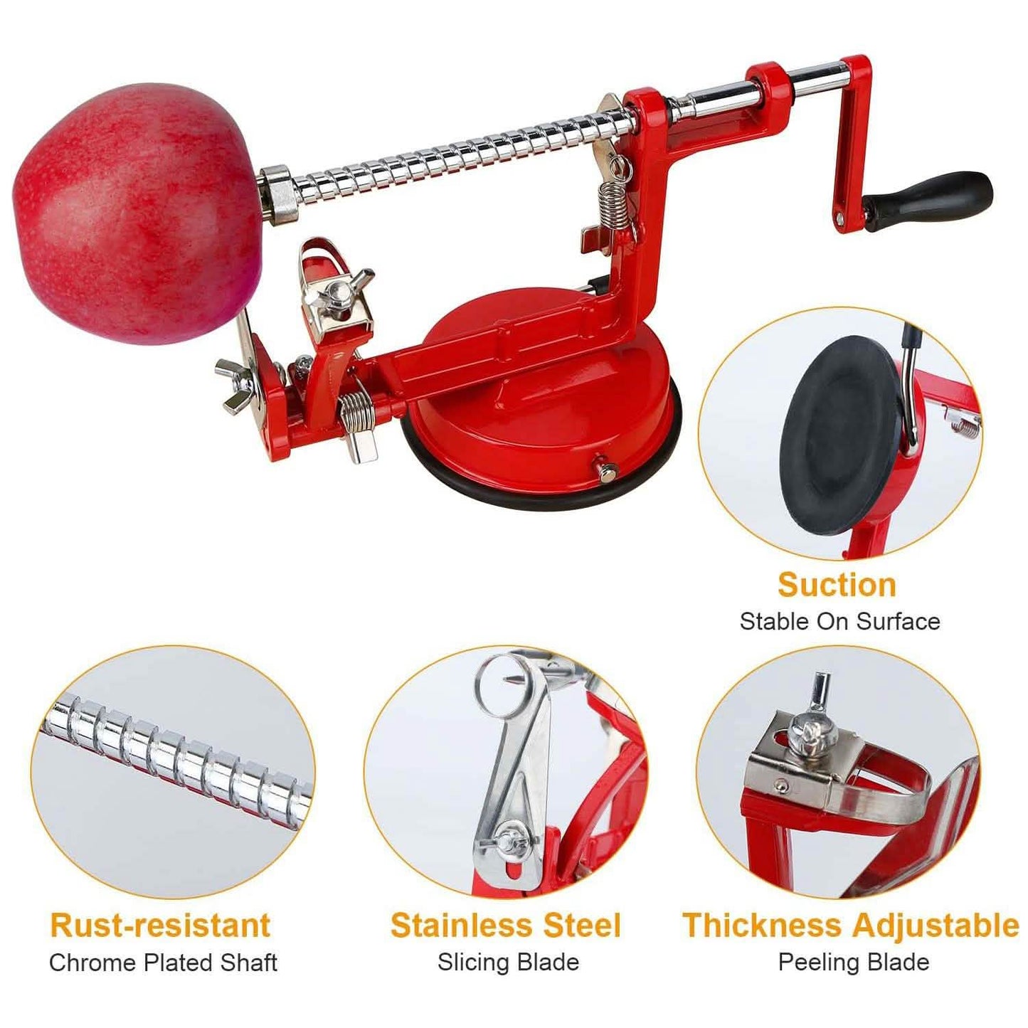 3-in-1 Apfelschäler Manuelle Drehung