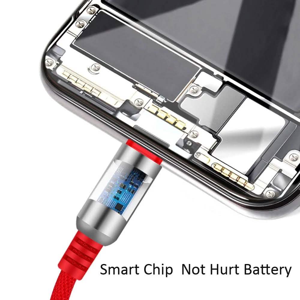 3-in-1 Ladekabel USB auf Micro-USB + Typ C + Lightning Ladekabel Schnellladekabel