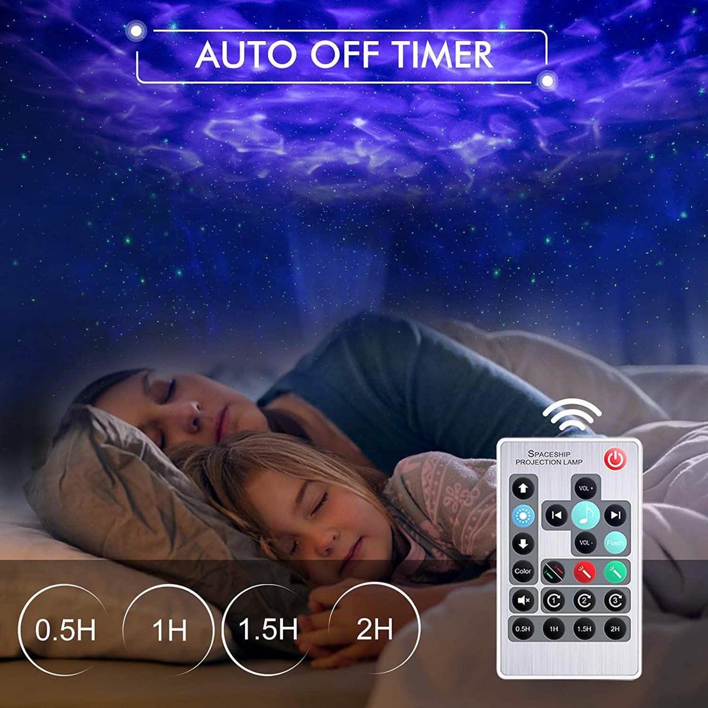 3-in-1 Galaxie-Nachtlicht-Projektor mit Fernbedienung