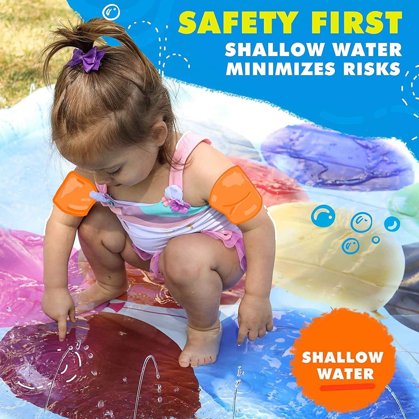 3-in-1-Wasserspielmatte mit Fontäne für Kinder