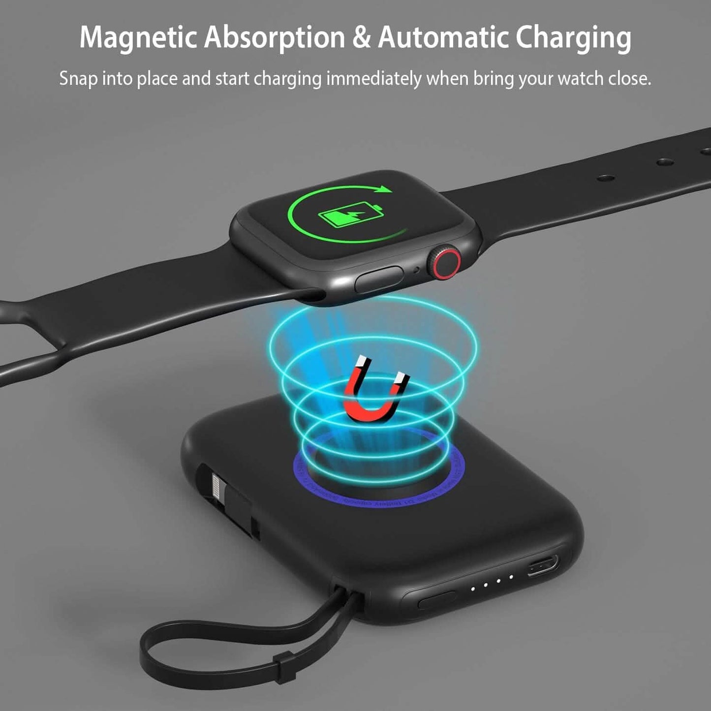 3-in-1 Kabelloses Ladegerät Tragbare Magnetische Powerbank