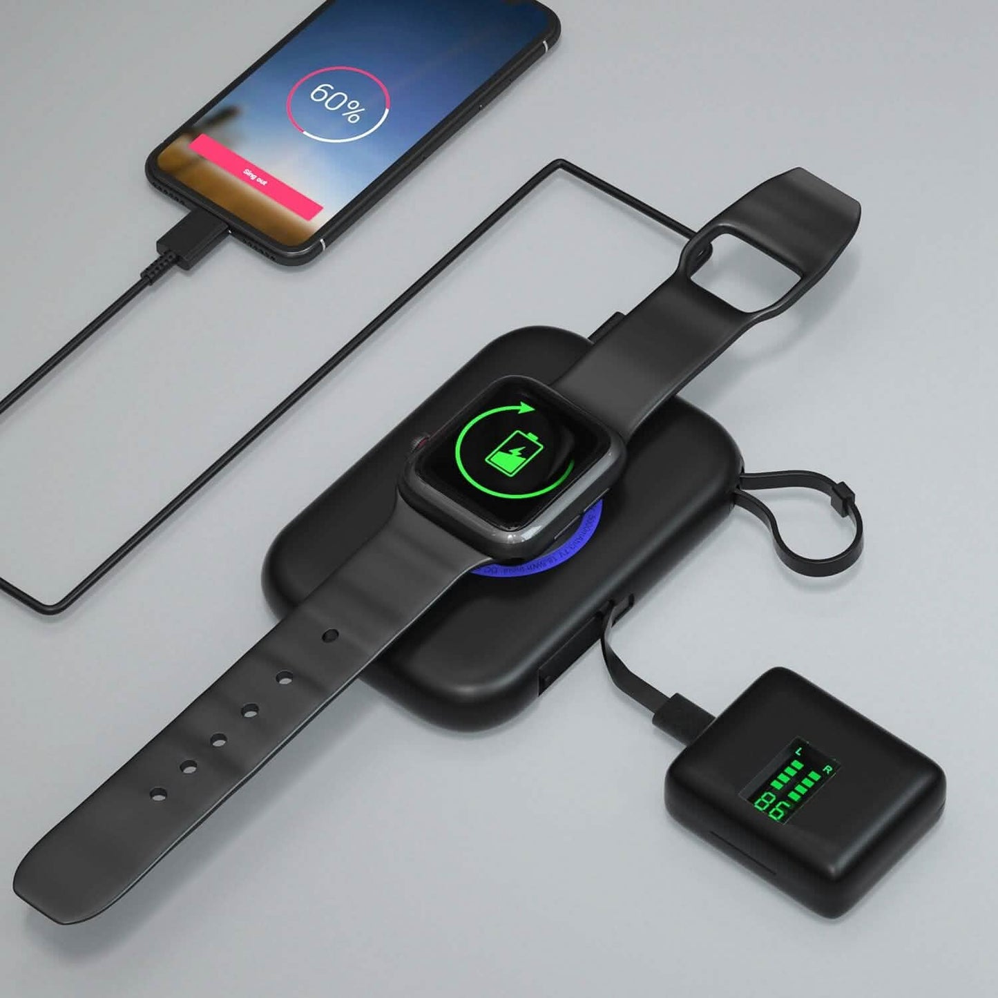 3-in-1 Kabelloses Ladegerät Tragbare Magnetische Powerbank