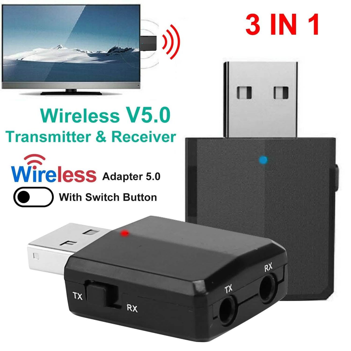 3-in-1 kabelloser V5.0 USB Audio Sender Empfänger