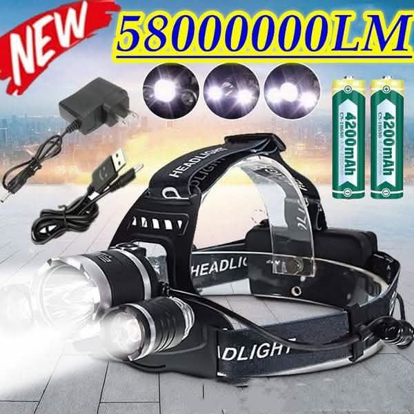 3 LED XM-L T6 Wasserdichte Stirnlampe LED Taschenlampe