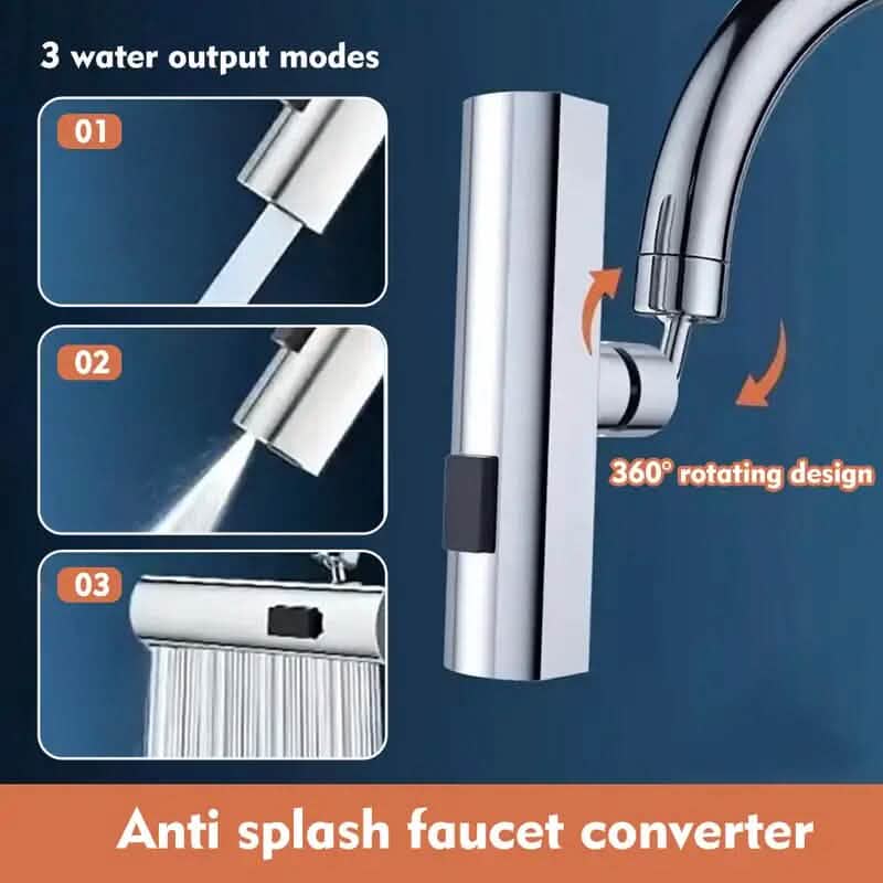 Auslaufsicherer 3-Modus-Wasserhahnadapter – robuste Kupferkonstruktion für Küche und Bad
