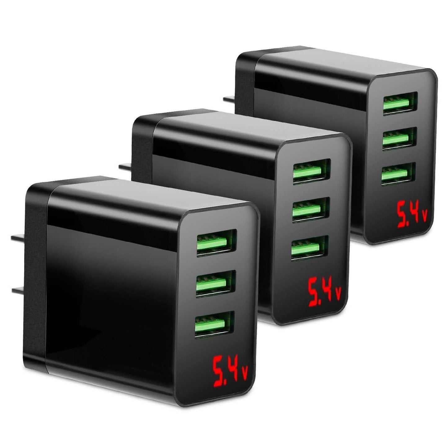 3er-Pack: USB-Wandladegerät mit 3 Anschlüssen
