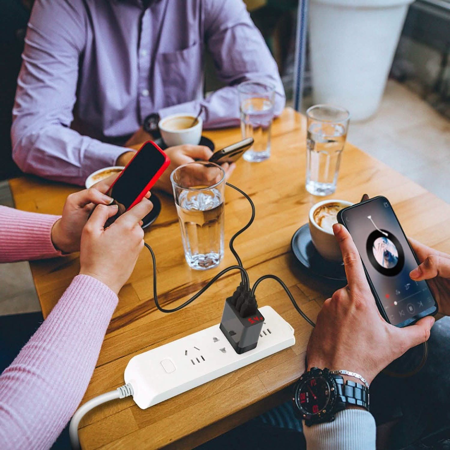 3er-Pack: USB-Wandladegerät mit 3 Anschlüssen