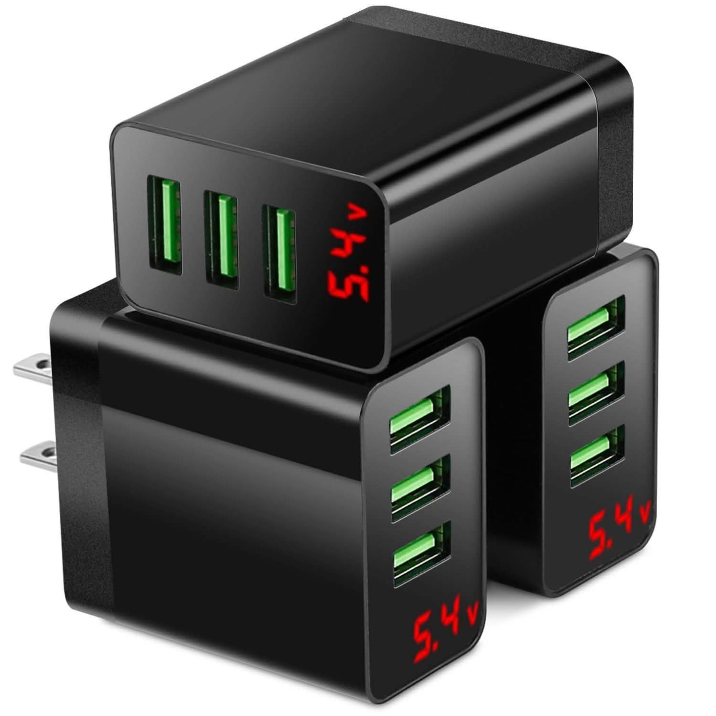 3er-Pack: USB-Wandladegerät mit 3 Anschlüssen