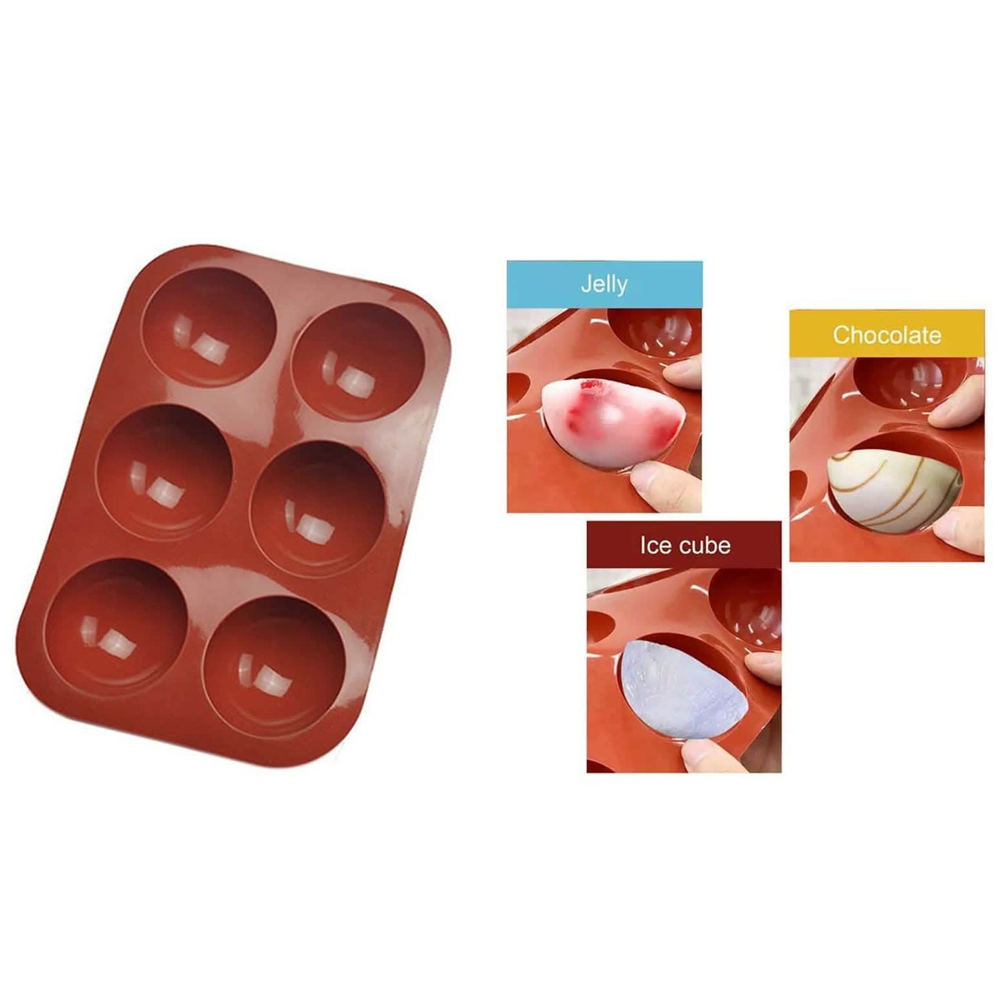 3er-Pack: 6-Loch-Halbkugel-Silikonform