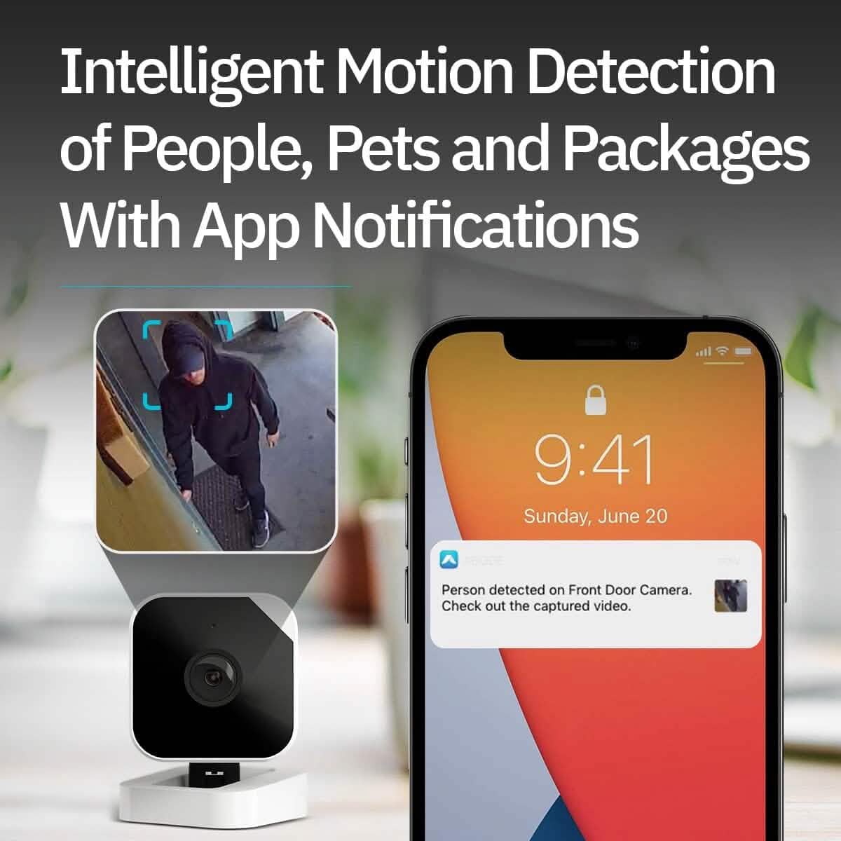3er-Pack: Abode Cam 2 | WLAN-Überwachungskamera für Innen und Außen mit Full-Color-Low-Light-Video, Bewegungserkennung und Zwei-Wege-Audio (Generalüberholt)
