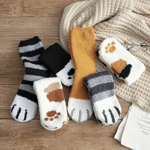 3er-Pack: Katzenkrallen-Socken für Herbst und Winter