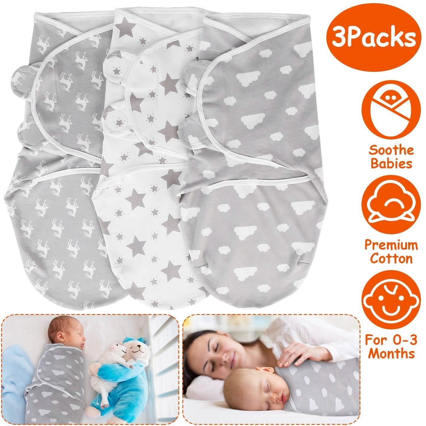 3er-Pack: Baby-Pucktuch