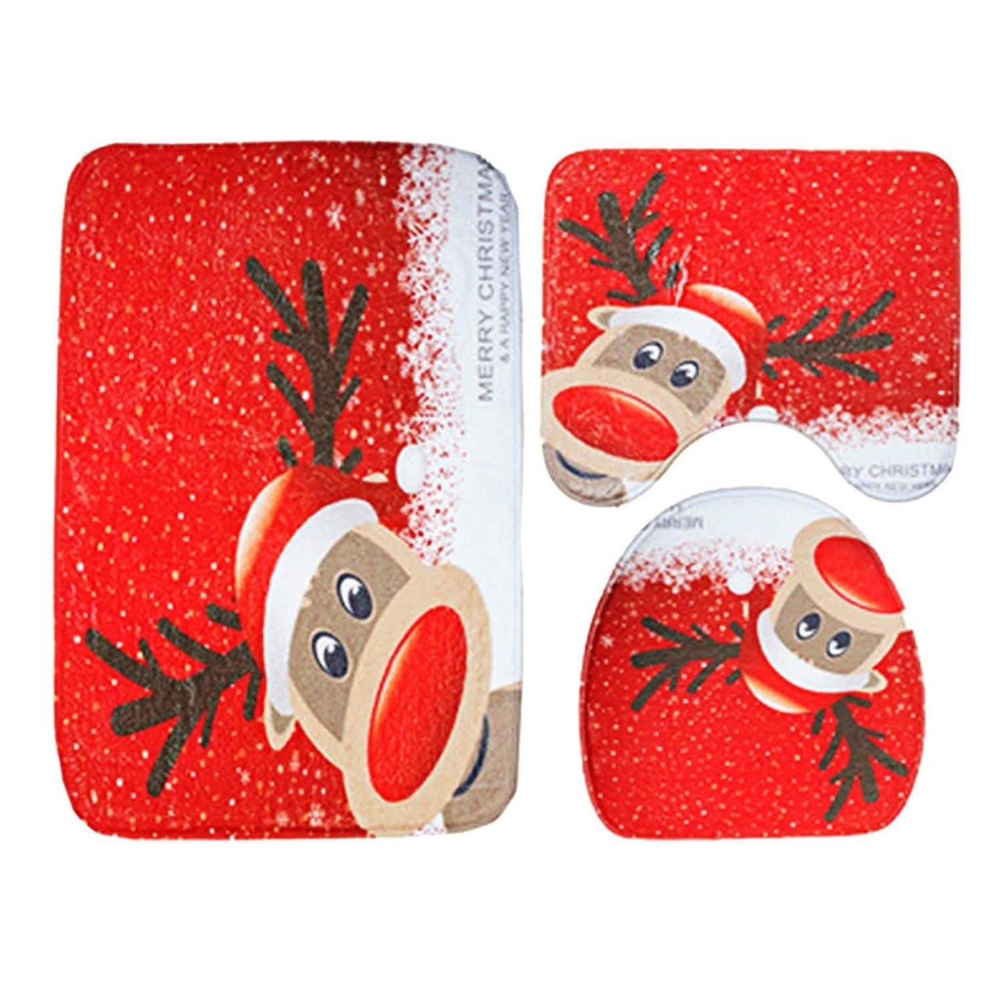 3er-Pack: Weihnachts-Badematten-Set