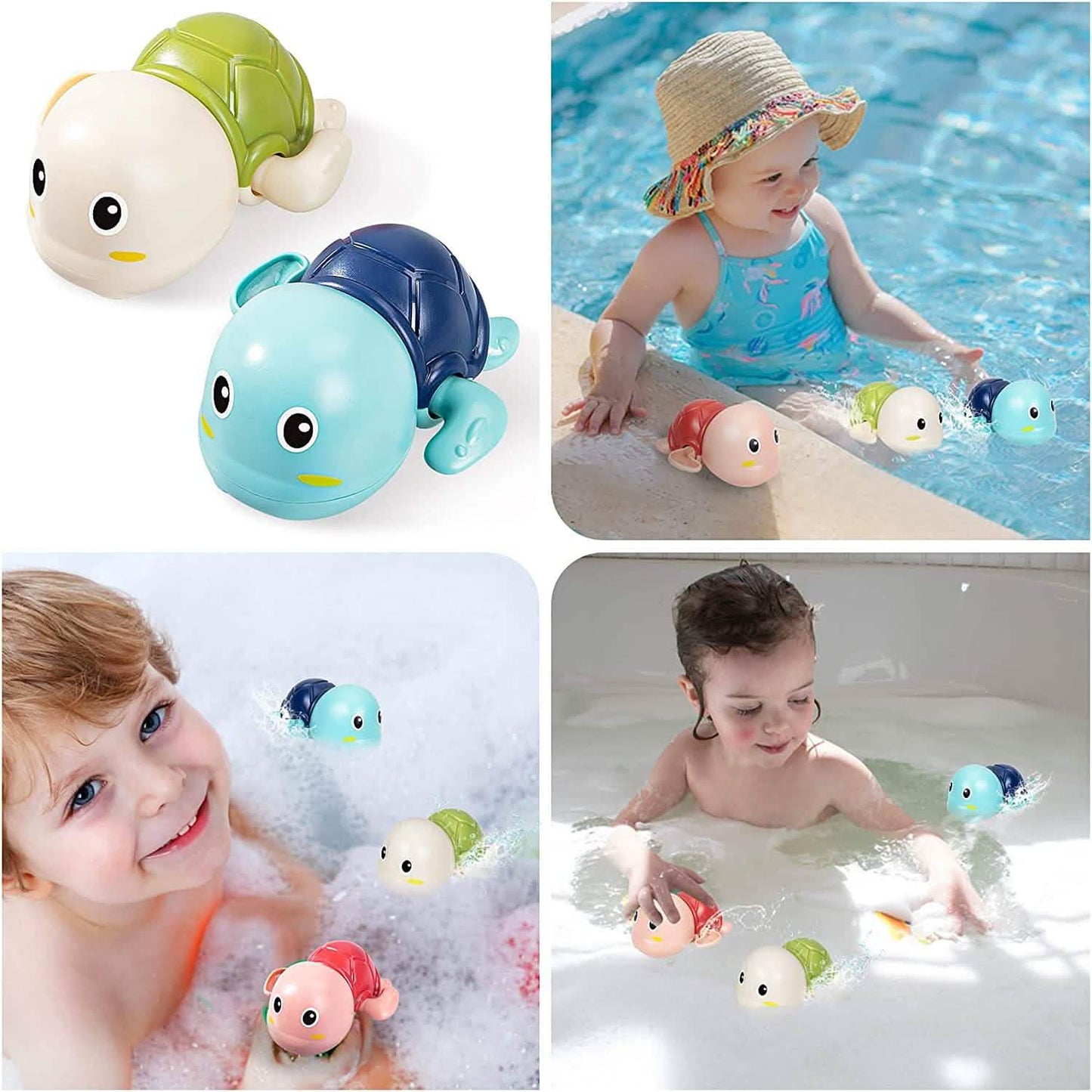 3er-Pack: Süße schwimmende Schildkröten-Badespielzeuge