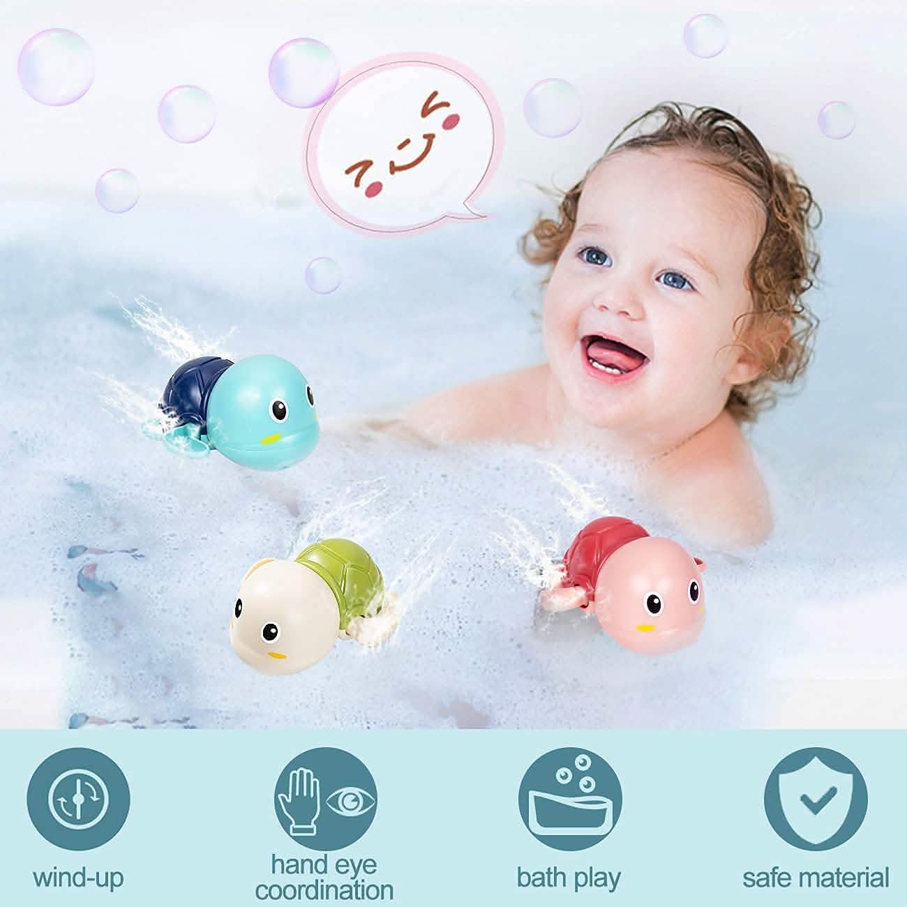 3er-Pack: Süße schwimmende Schildkröten-Badespielzeuge