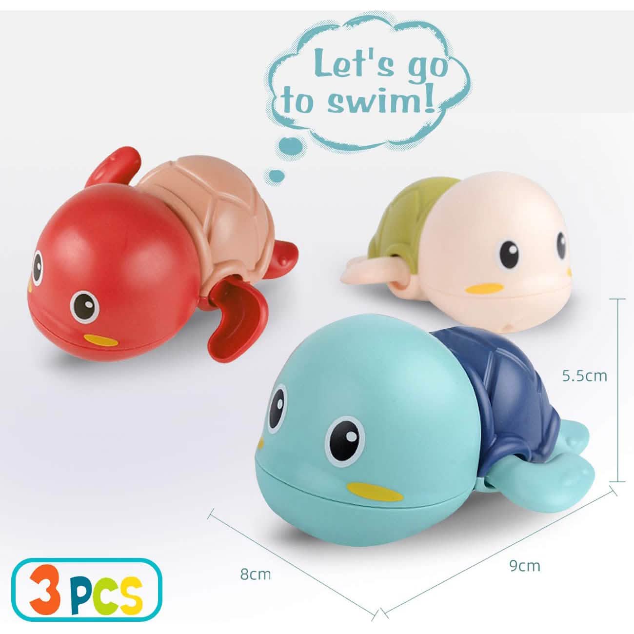 3er-Pack: Süße schwimmende Schildkröten-Badespielzeuge