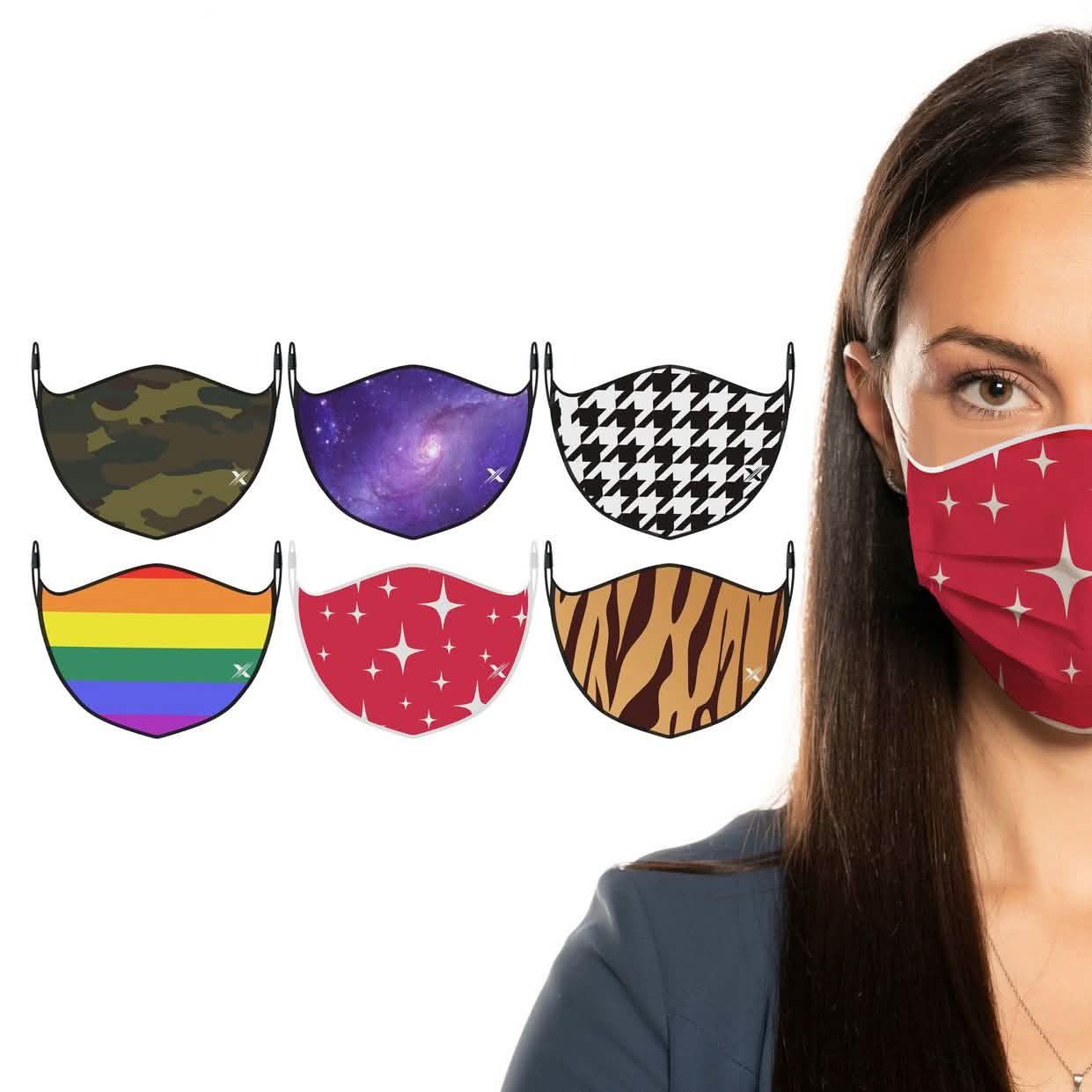 3er-Pack: Waschbare & wiederverwendbare, nicht-medizinische doppellagige Gesichtsmaske mit verstellbarer Schlaufe