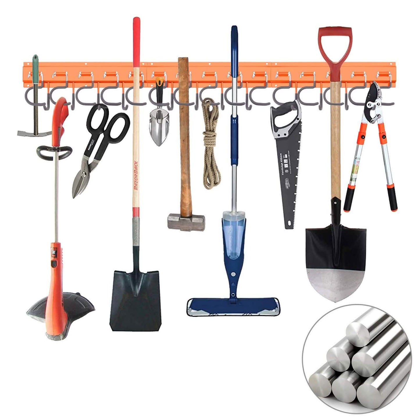 Gartengerätehalter Wandmontierter Haken-Set für Zuhause und Garage