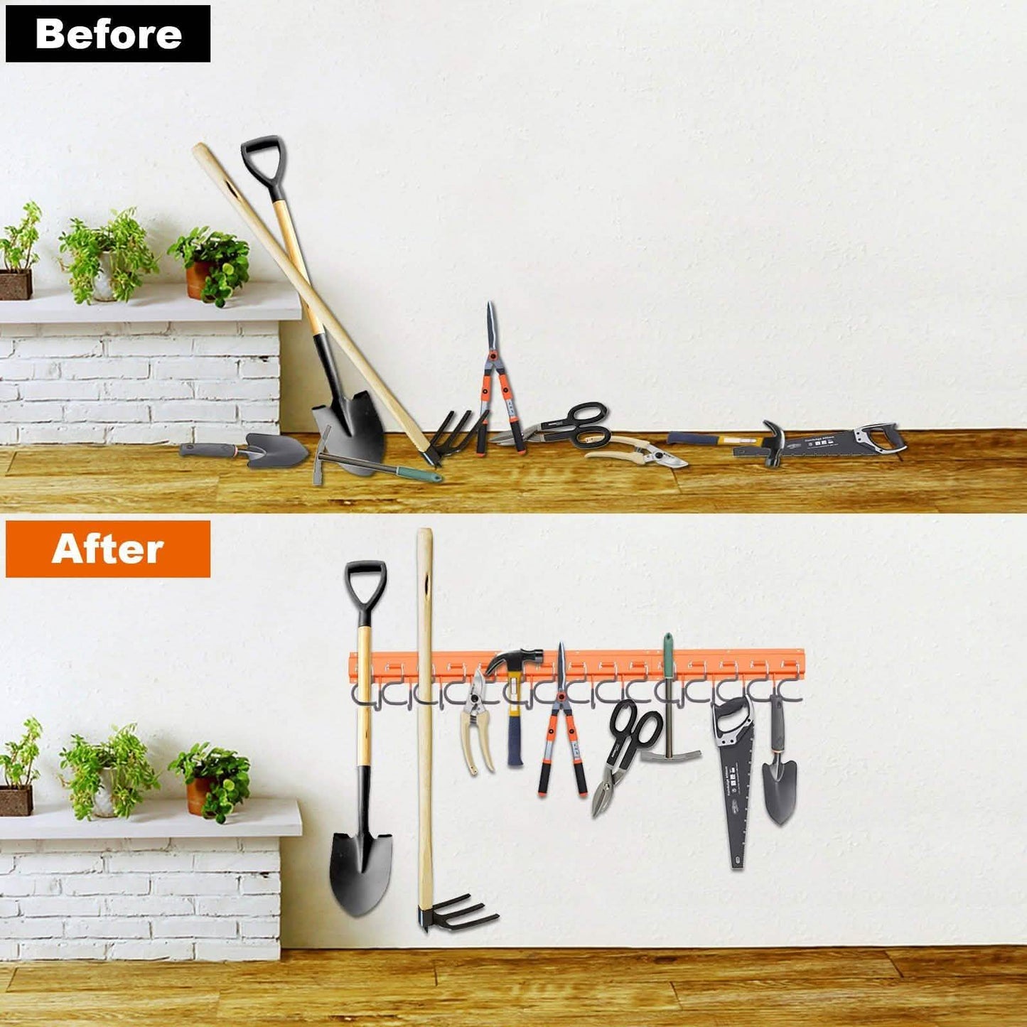 Gartengerätehalter Wandmontierter Haken-Set für Zuhause und Garage