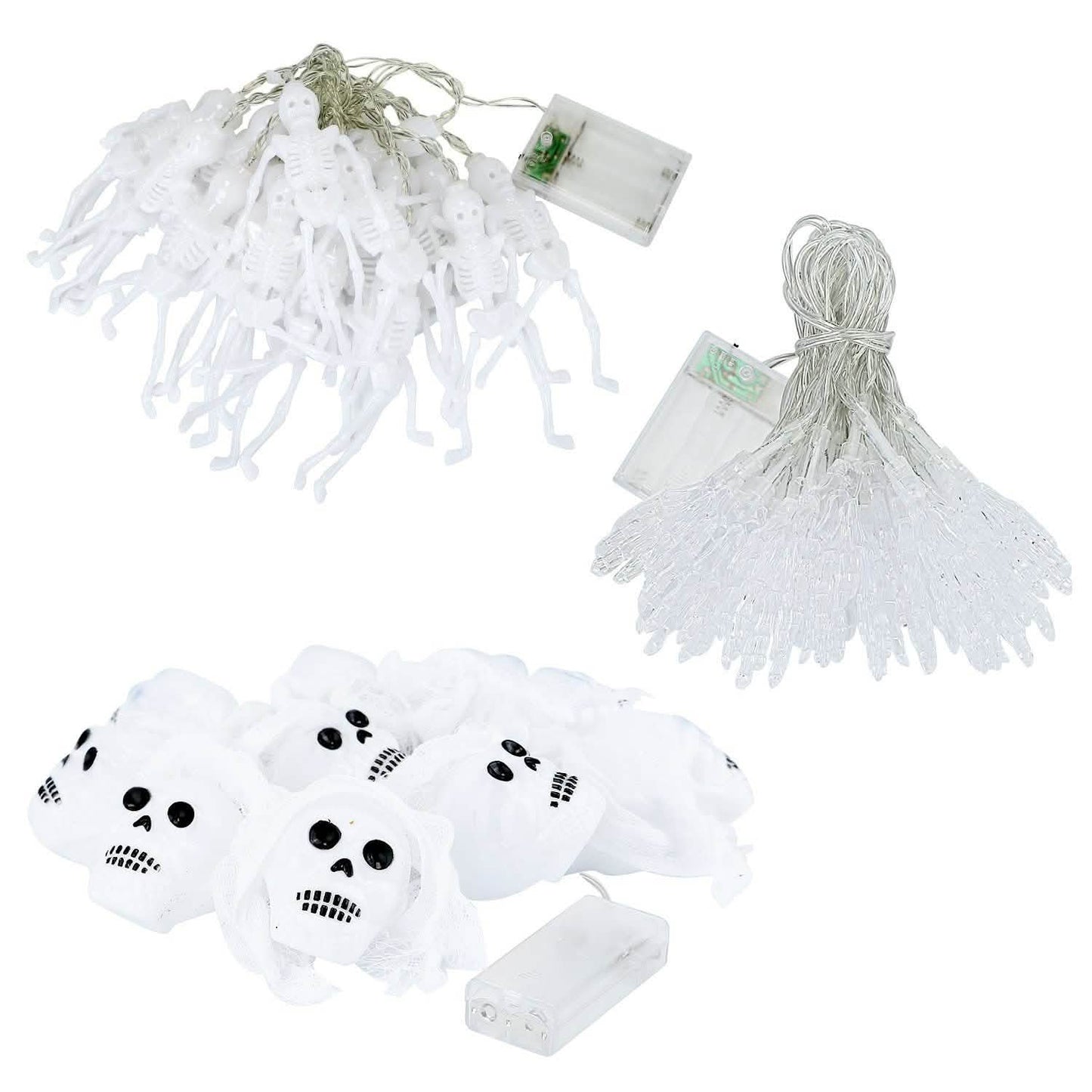 3er-Pack: Halloween Lichterketten-Dekorationen