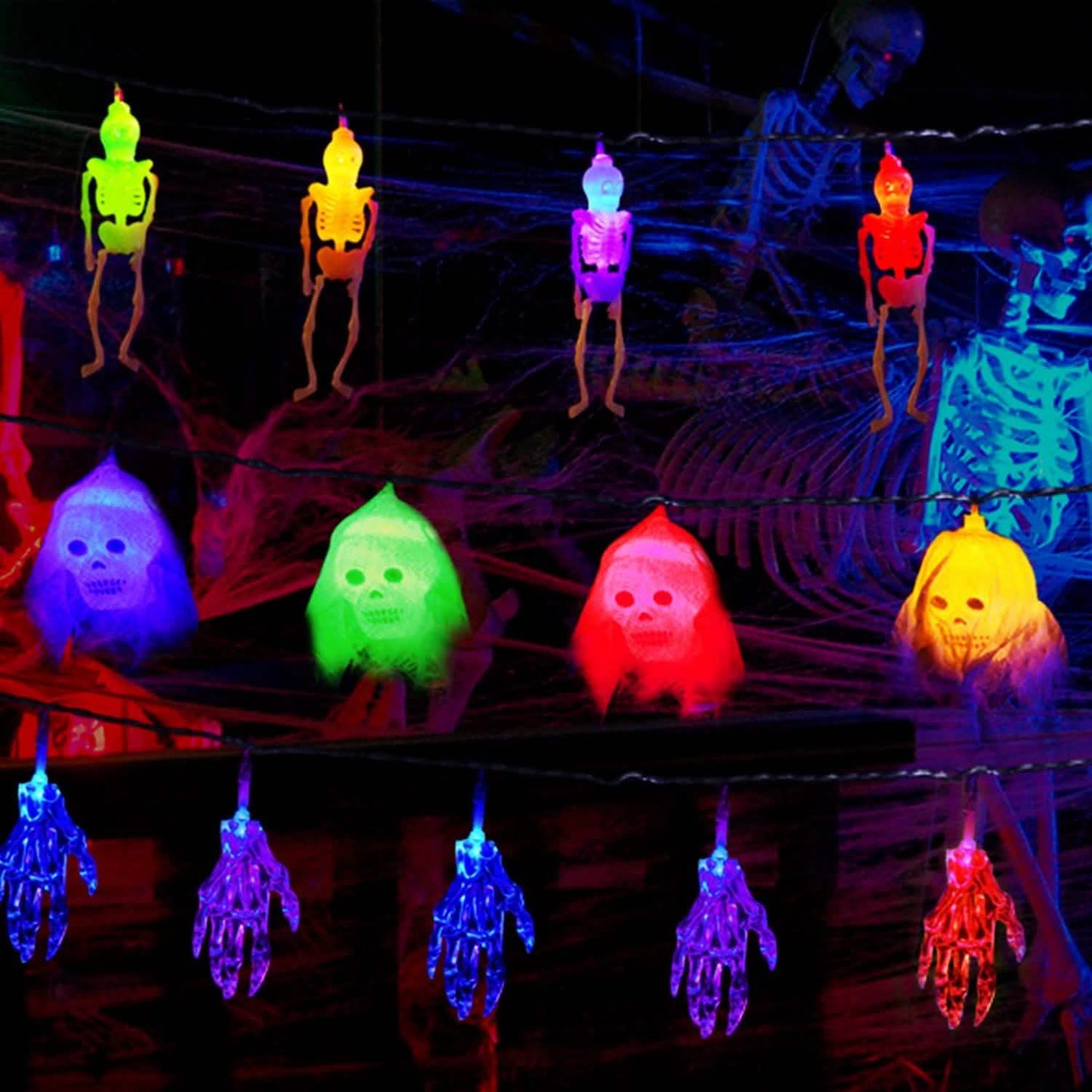3er-Pack: Halloween Lichterketten-Dekorationen