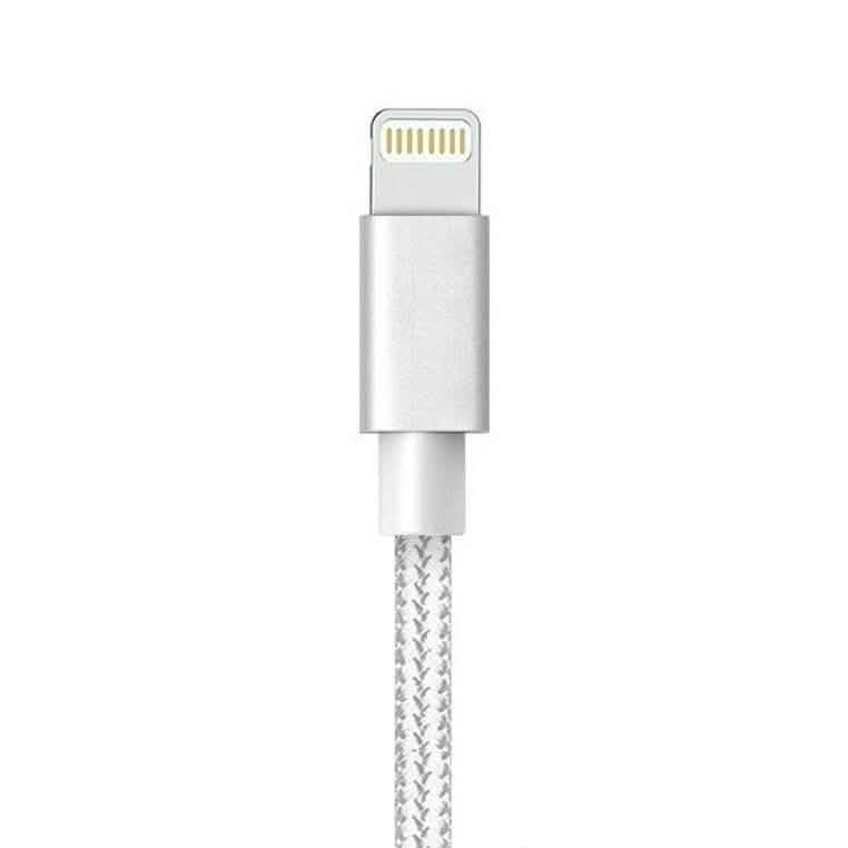 3er-Pack: Robustes geflochtenes iPhone Lightning USB-Kabel – Weiß