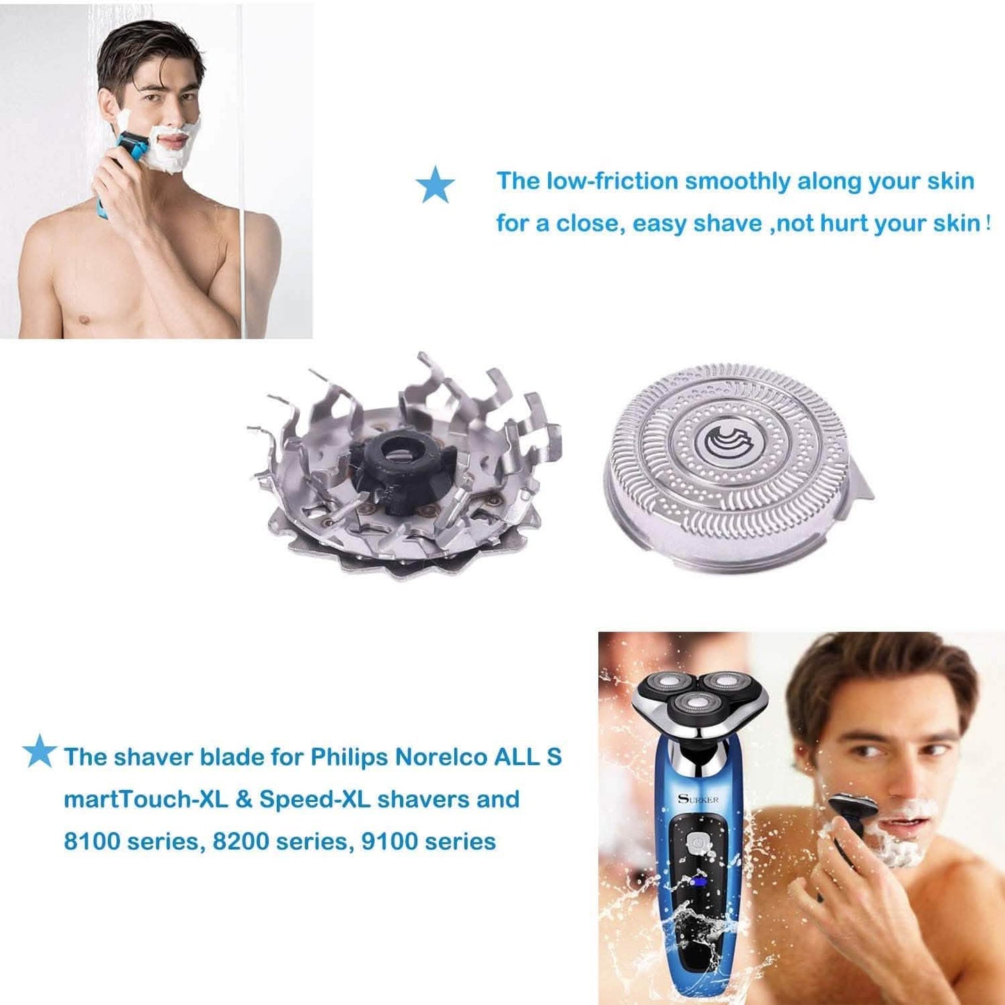 3er-Pack: HQ9 Scherköpfe Ersatzklingen für Philips Norelco Speed