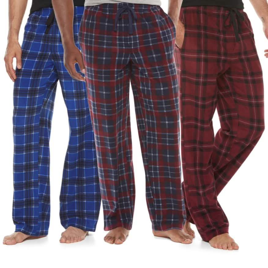 3er-Pack: Herren Microfleece Schlafanzughosen, verschiedene Ausführungen