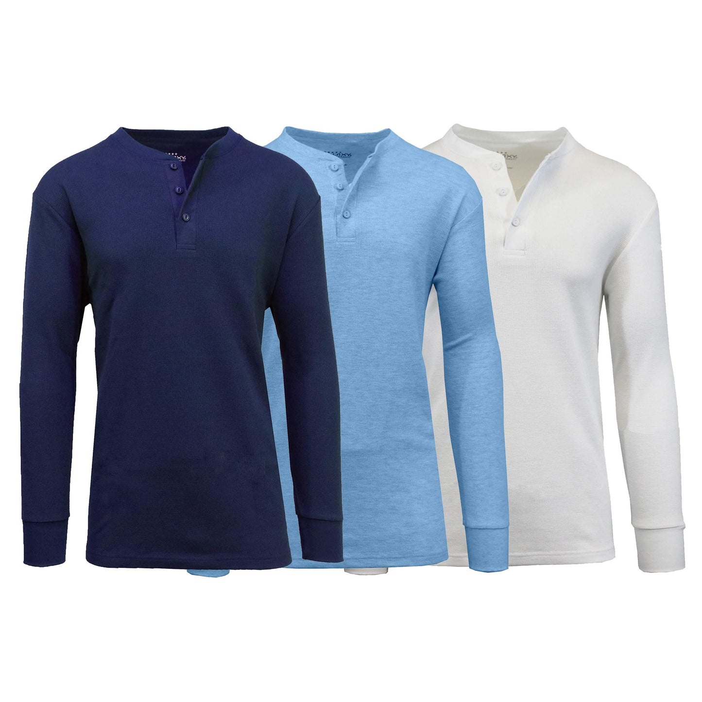3er-Pack: Thermische Henley-Shirts für Herren aus Waffelstrick